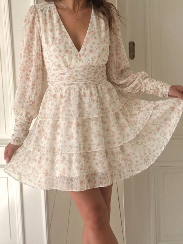 PCMONIKA Short Dress - Cloud Dancer